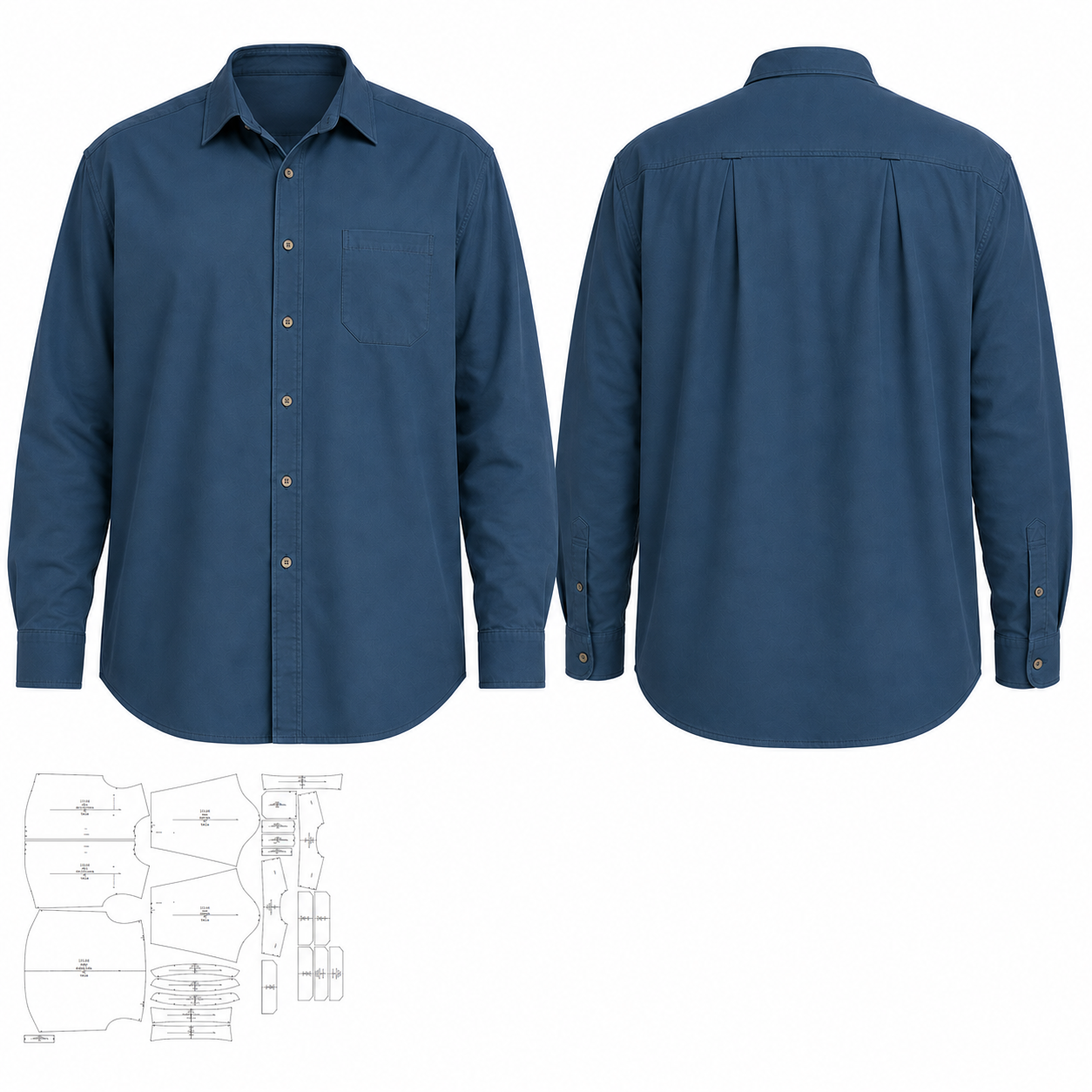 Fashion sewing patterns for MEN Shirts